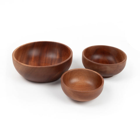 Khaya houten kommen - set van 3