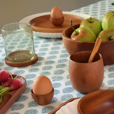 Khaya houten eierdopje - set van 4