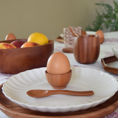 Khaya houten eierdopje - set van 4