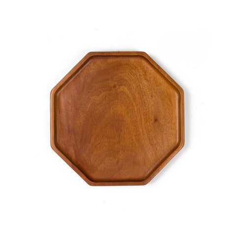 Khaya houten dessertbord - octagon