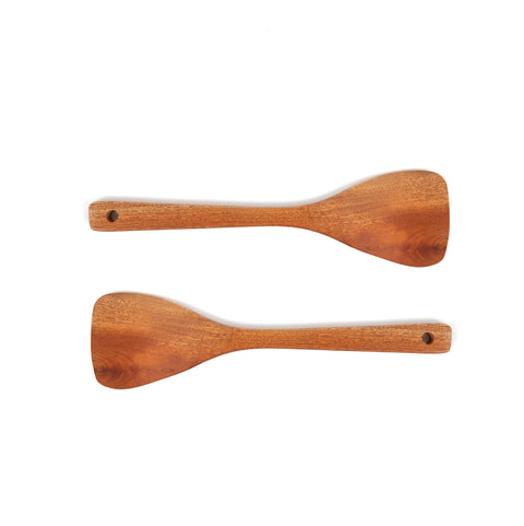 Khaya houten platte spatel - set van 2