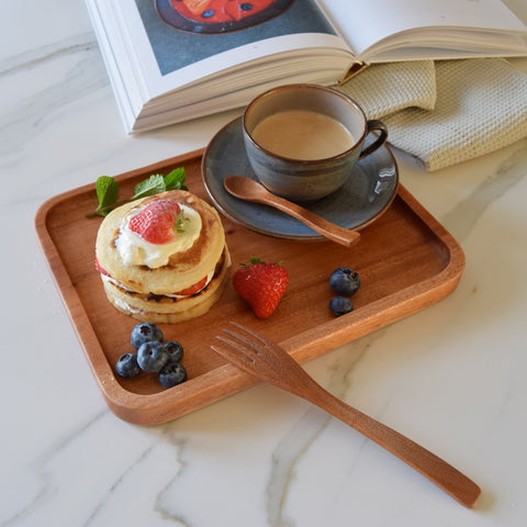 Khaya houten serveer set - dessertkom
