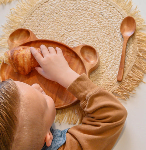 Assiette enfant en bois - ours