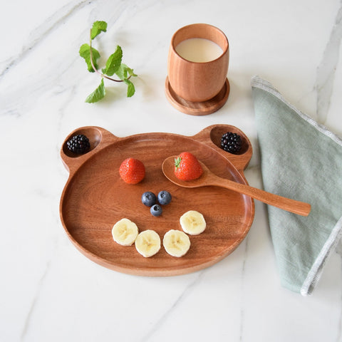 Assiette enfant en bois - ours
