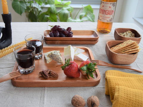 Khaya Wood Sushi Serving Set