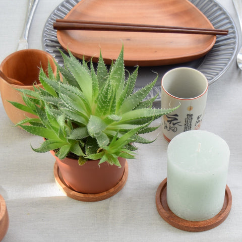 Khaya houten onderzetter - set van 4