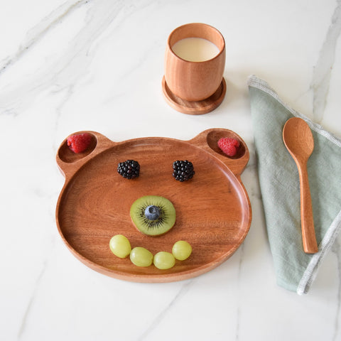 Assiette enfant en bois - ours