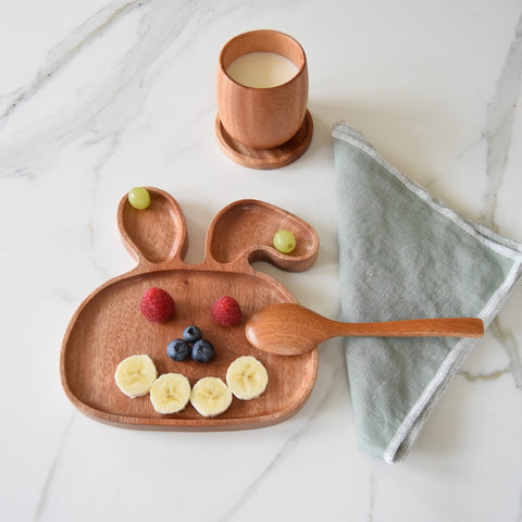 Assiette enfant en bois - lapin