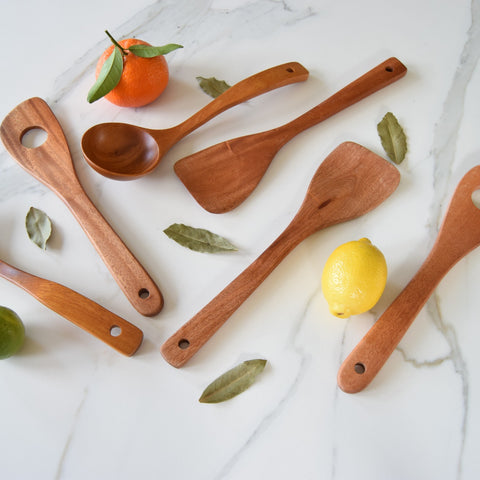 Khaya houten platte spatel - set van 2