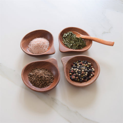 Sauciere aus Holz – 4er-Set