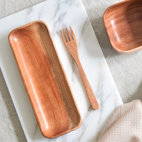 Fourchette à dessert en bois - lot de 4