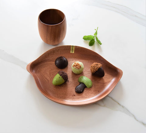 Imperfecte leaf platter - set van 2