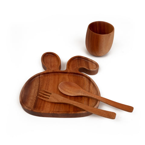 Kindergeschirr aus Holz - Hase