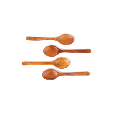 Cuillère à dessert en bois - lot de 4