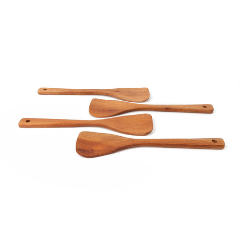 Khaya houten platte spatel - set van 2