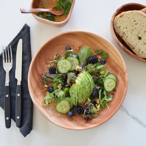 Khaya Wood Salad Plate