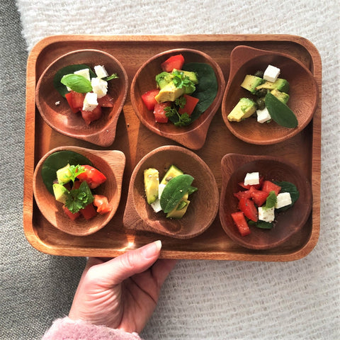 Sauciere aus Holz – 4er-Set