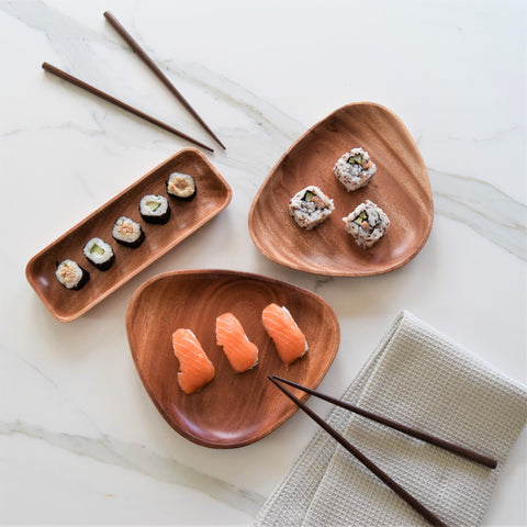 Sushi-Teller aus Holz – 2er-Set