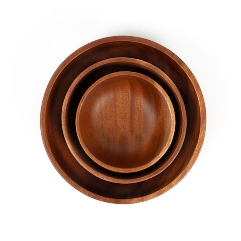 Khaya houten kommen -  set van 3