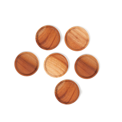 Khaya houten onderzetter - set van 6