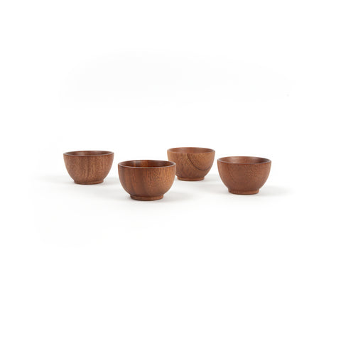 Khaya houten eierdopje - set van 4