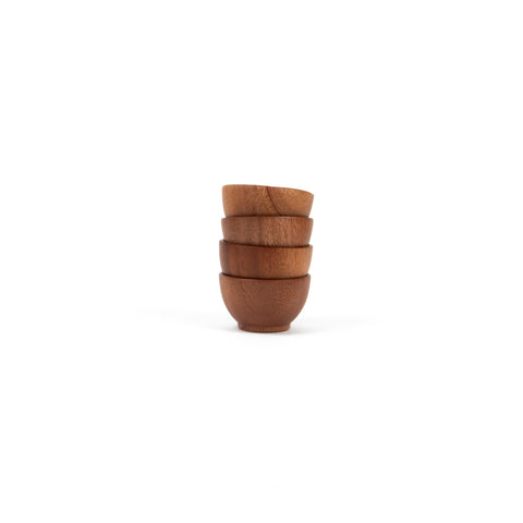 Khaya houten eierdopje - set van 4