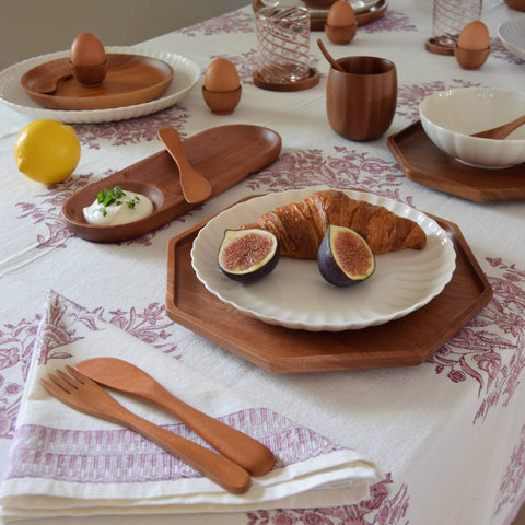Khaya houten botermes - set van 4