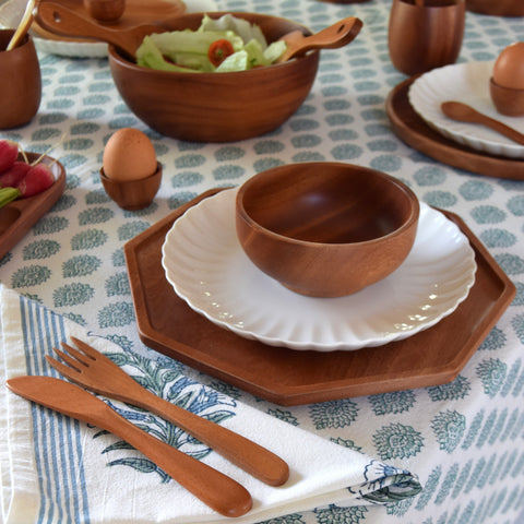 Khaya houten botermes - set van 4