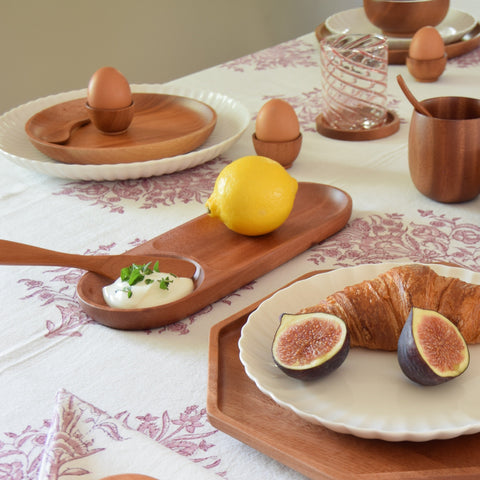 Khaya houten chip & dip tray