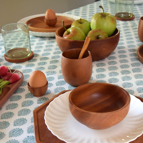 Khaya houten eierdopje - set van 4