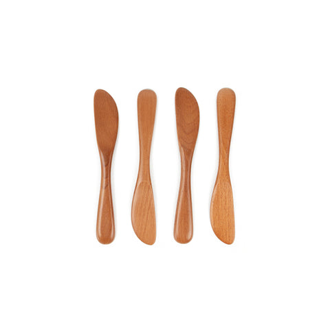 Khaya houten botermes - set van 4