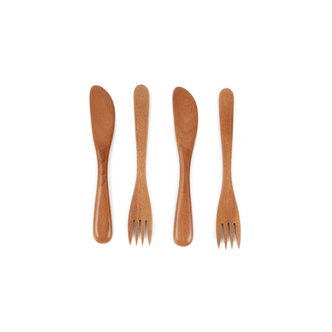 Khaya houten kids bestek - set van 2