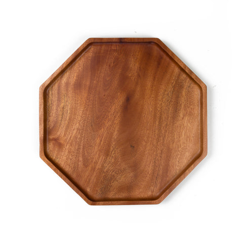 Octagon houten dinerbord