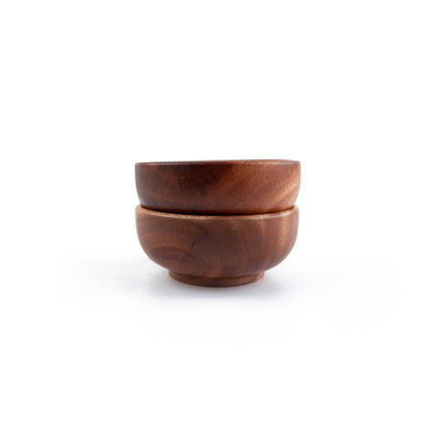 Khaya Wood Dessert Bowl - set of 2