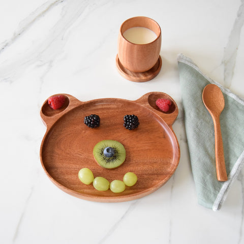 Assiette enfant en bois - ours – Khaya Woodware