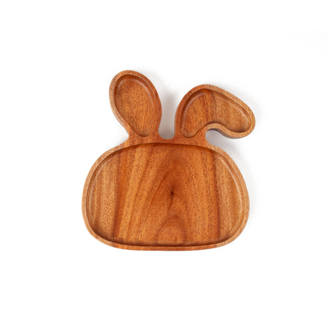 Khaya Wood Kids Plate - Rabbit